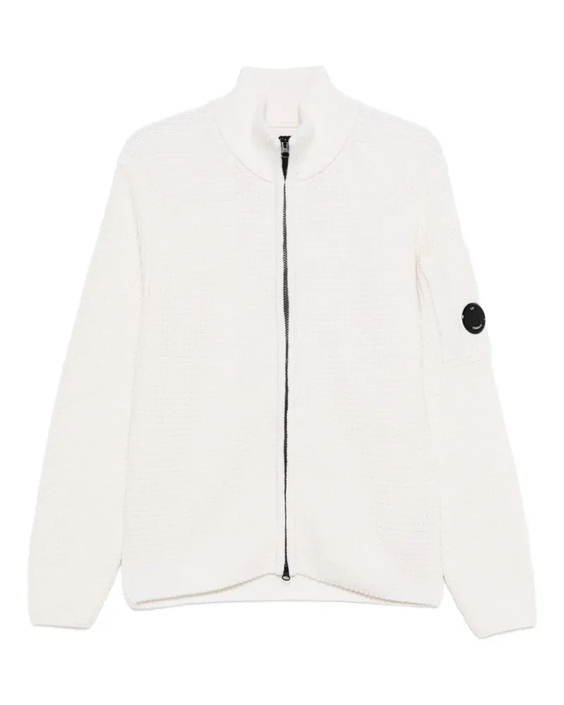 C.P. Company Waffelstrick-Cardigan mit Reißverschluss - Nude Nude