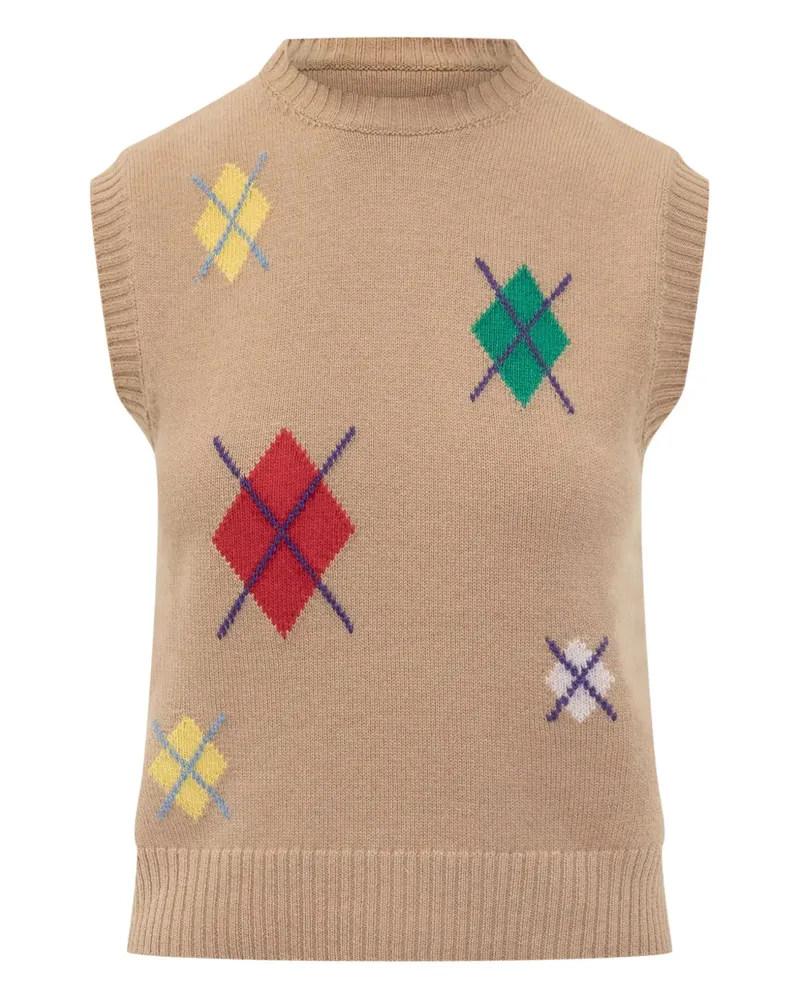 MSGM Top mit Rautenmuster - Nude Nude