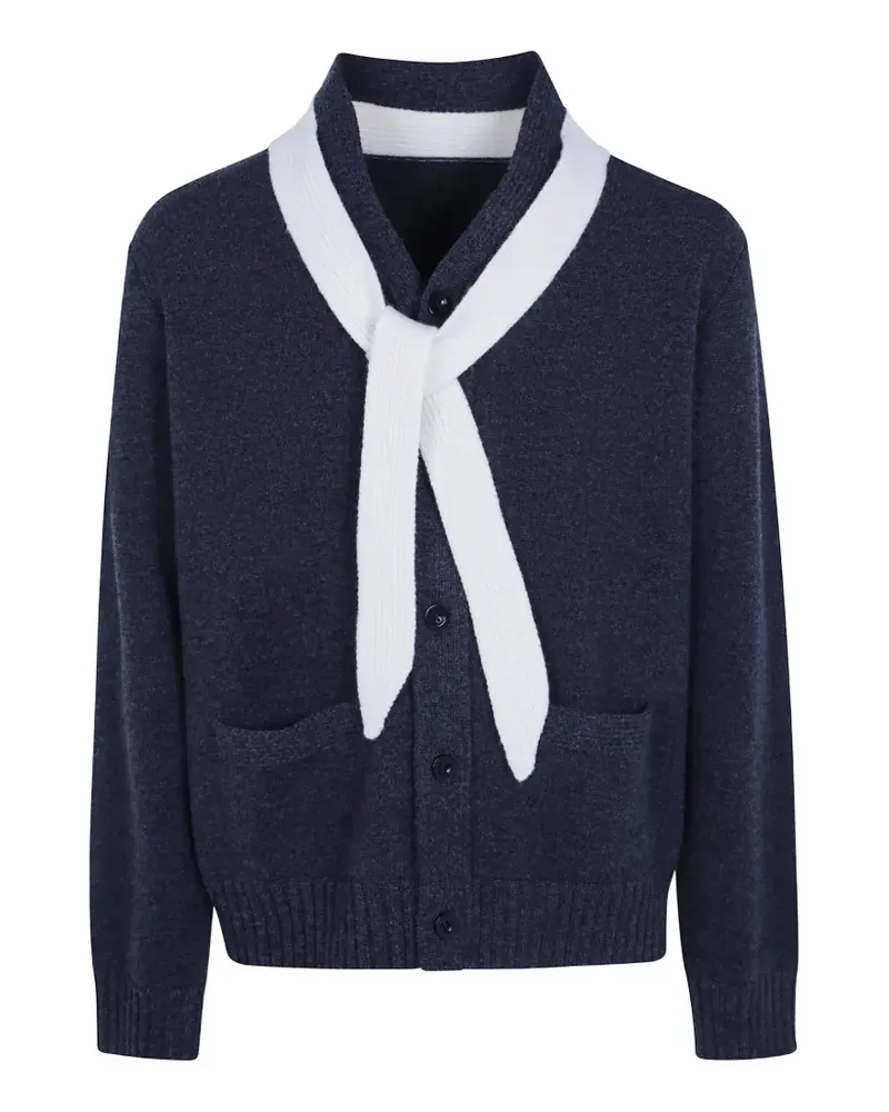 Sacai Cardigan mit Schaldetail - Blau Blau