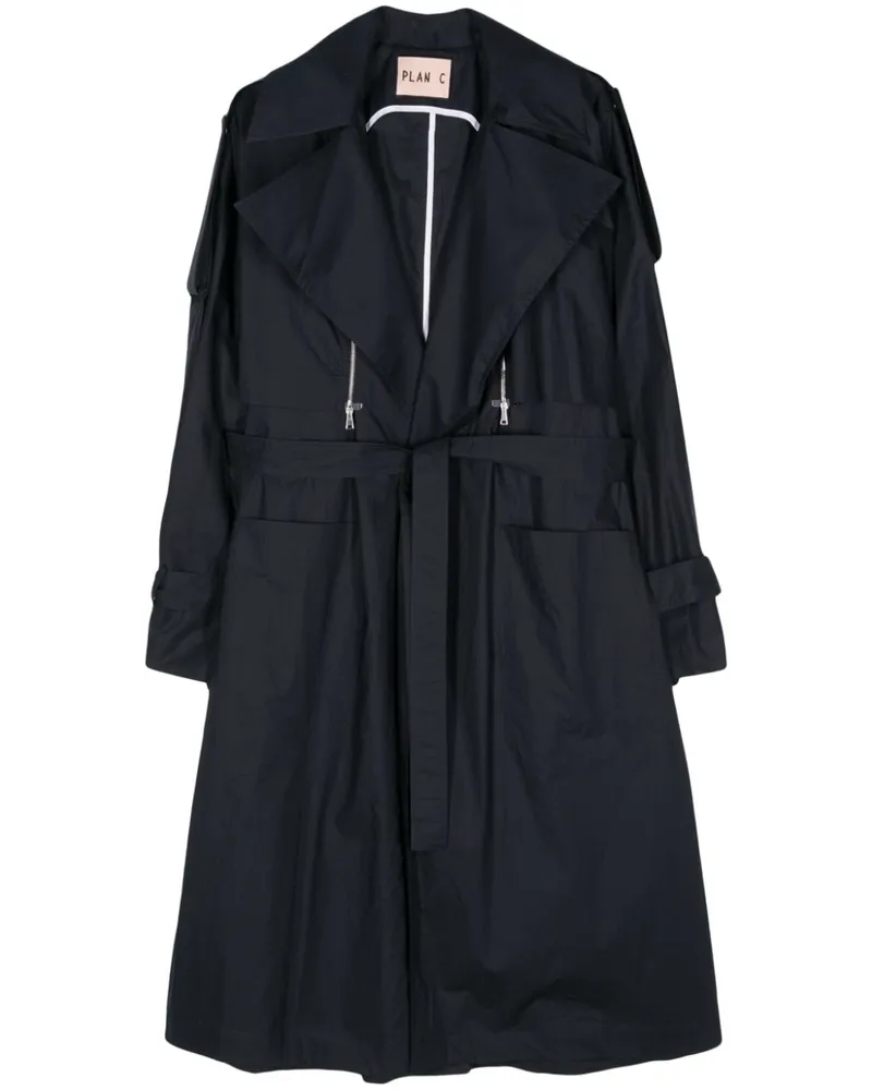 PLAN C Trenchcoat mit abnehmbaren Ärmeln - Blau Blau