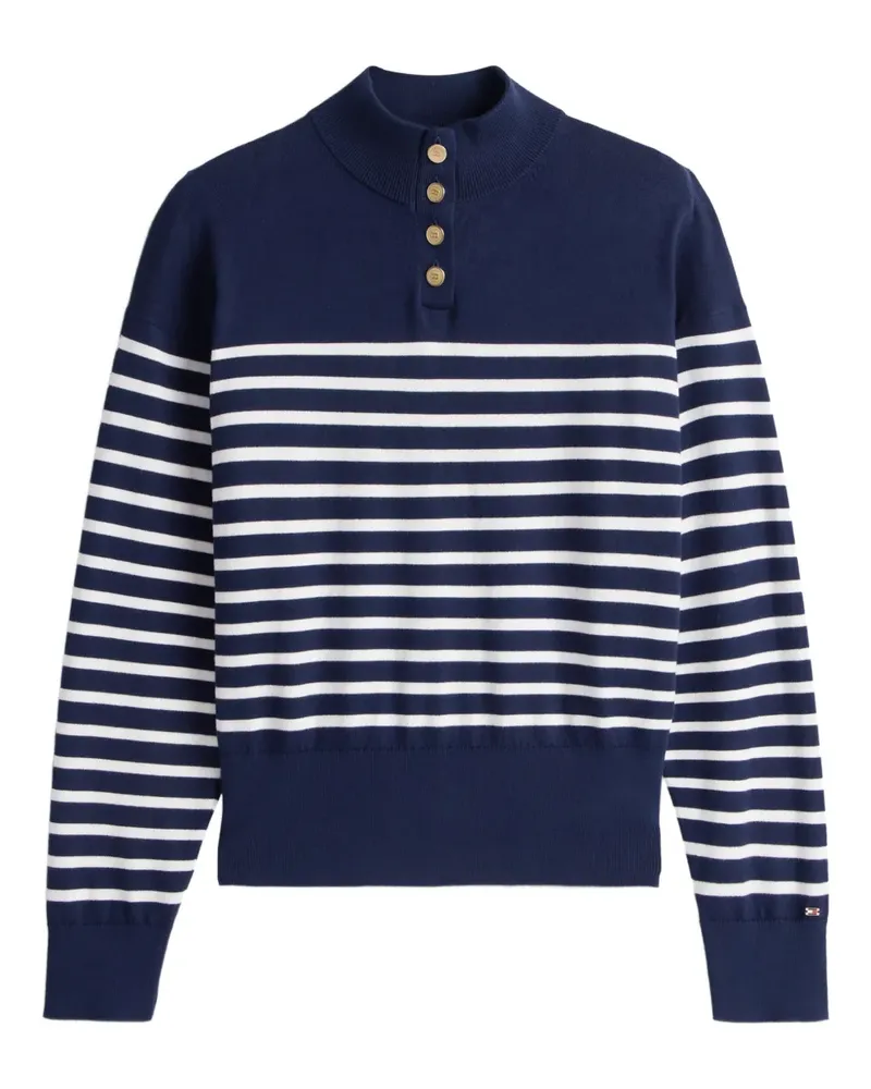 Tommy Hilfiger striped-pattern button sweater - Blau Blau