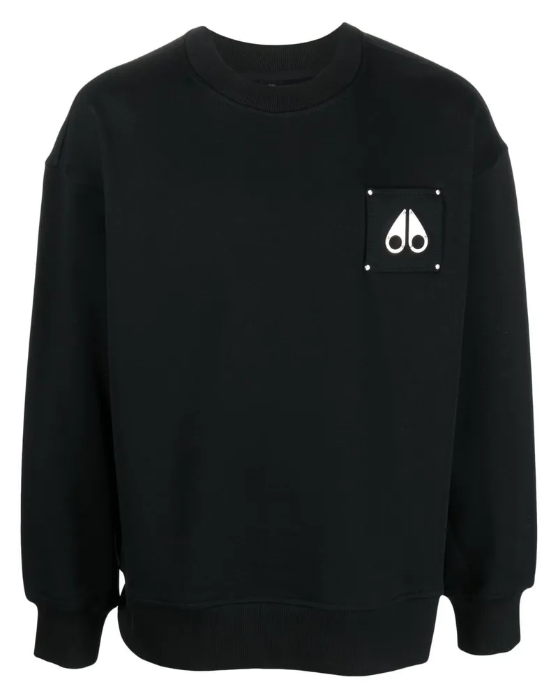 Moose Knuckles Sweatshirt mit Logo-Patch Schwarz