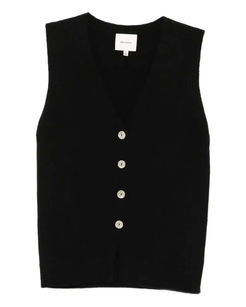 Reformation Linden Top - Schwarz Schwarz