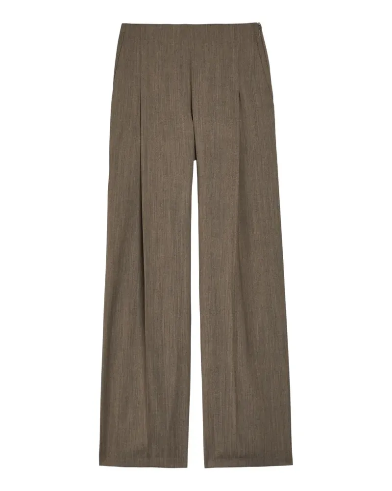 Emporio Armani pleated marl-effect trousers - Braun Braun