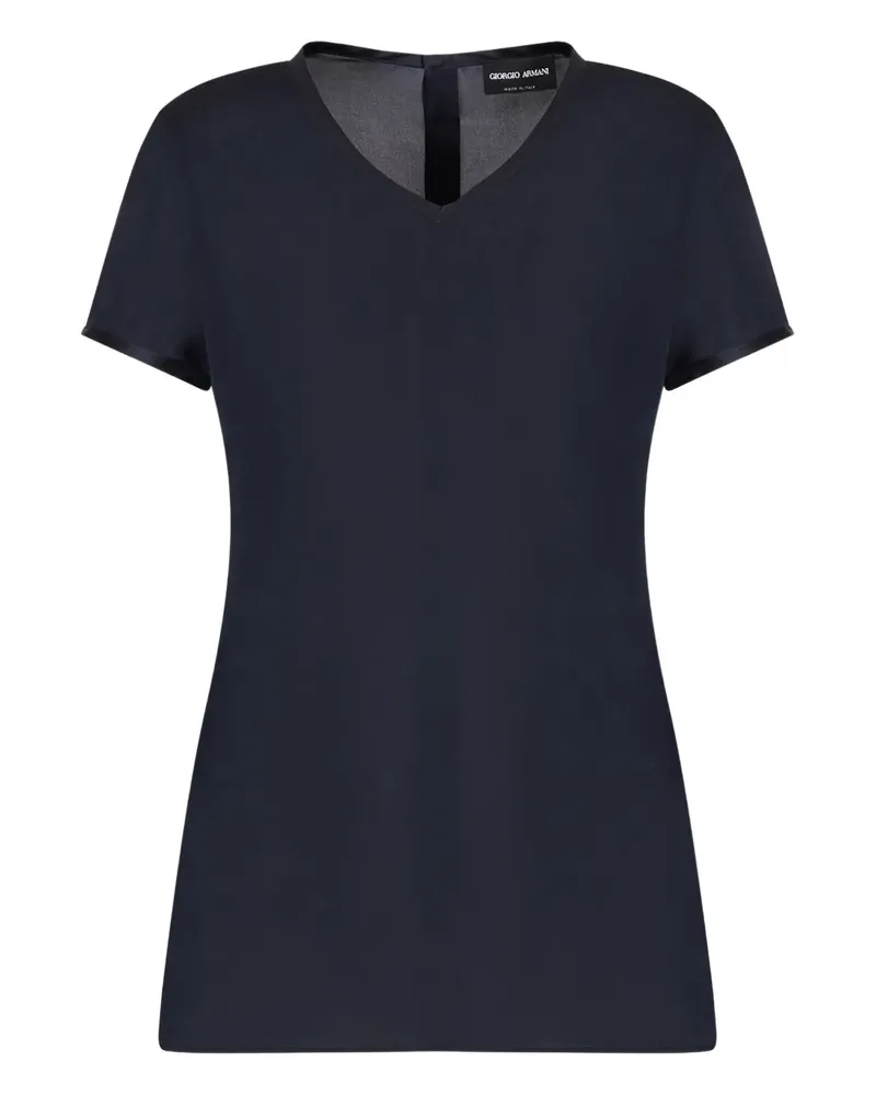 Giorgio Armani V-neck silk blouse - Blau Blau