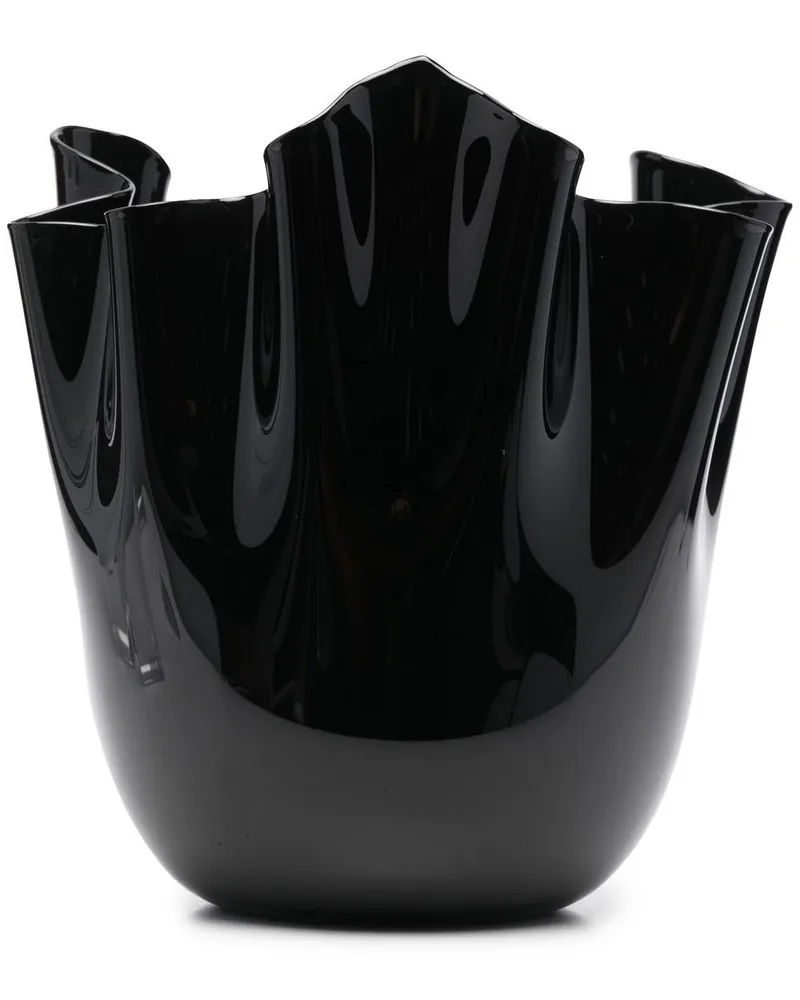 Venini Vase aus Glas - Schwarz Schwarz