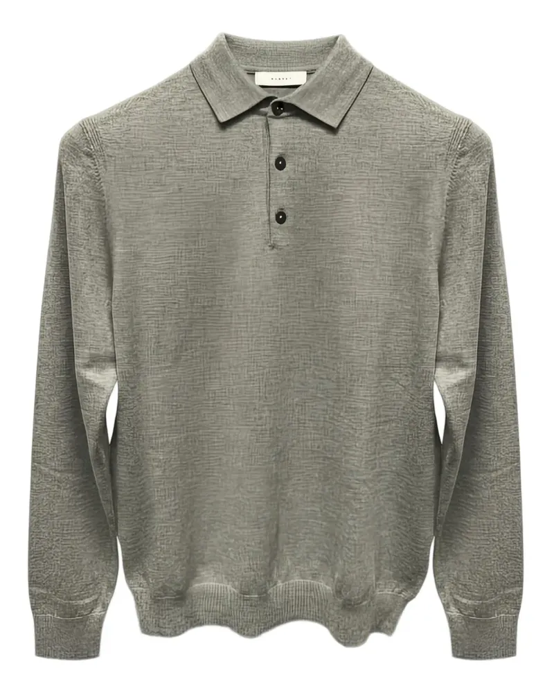 Diktat buttoned long-sleeve polo shirt - Grau Grau