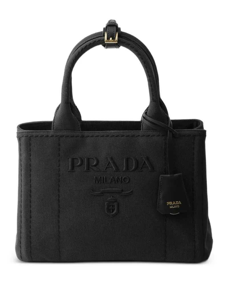 Prada Jardinière small cotton canvas handbag - Schwarz Schwarz