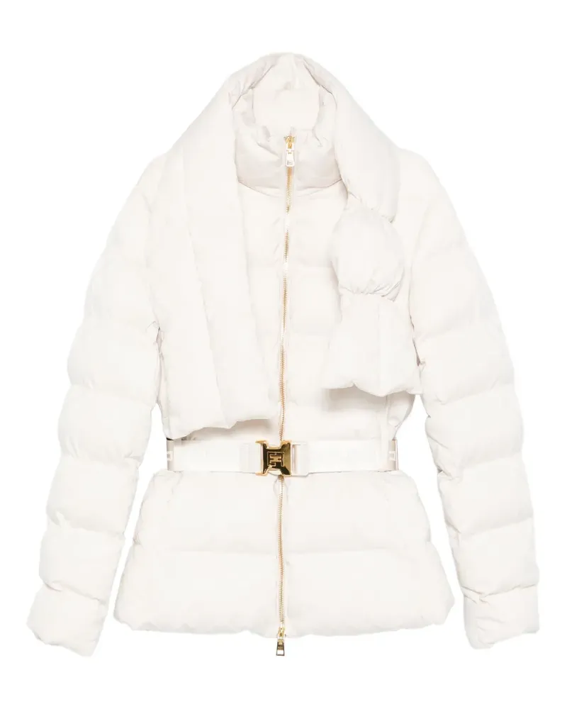 Elisabetta Franchi Jacke mit Gürtel - Weiß Weiß