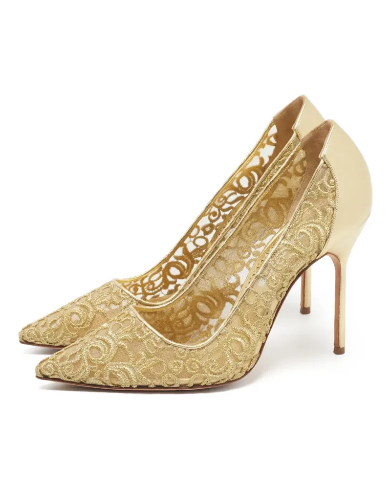 Manolo Blahnik Bbla Pumps aus Mesh - Gold Gold