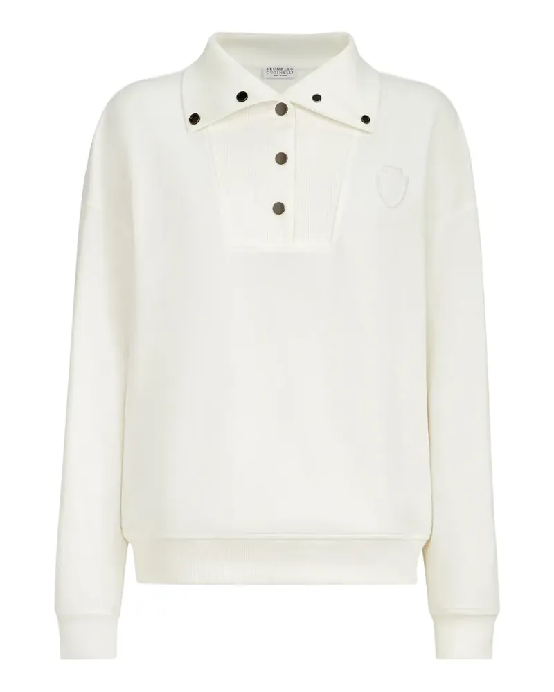 Brunello Cucinelli Poloshirt mit Logo-Patch - Weiß Weiß