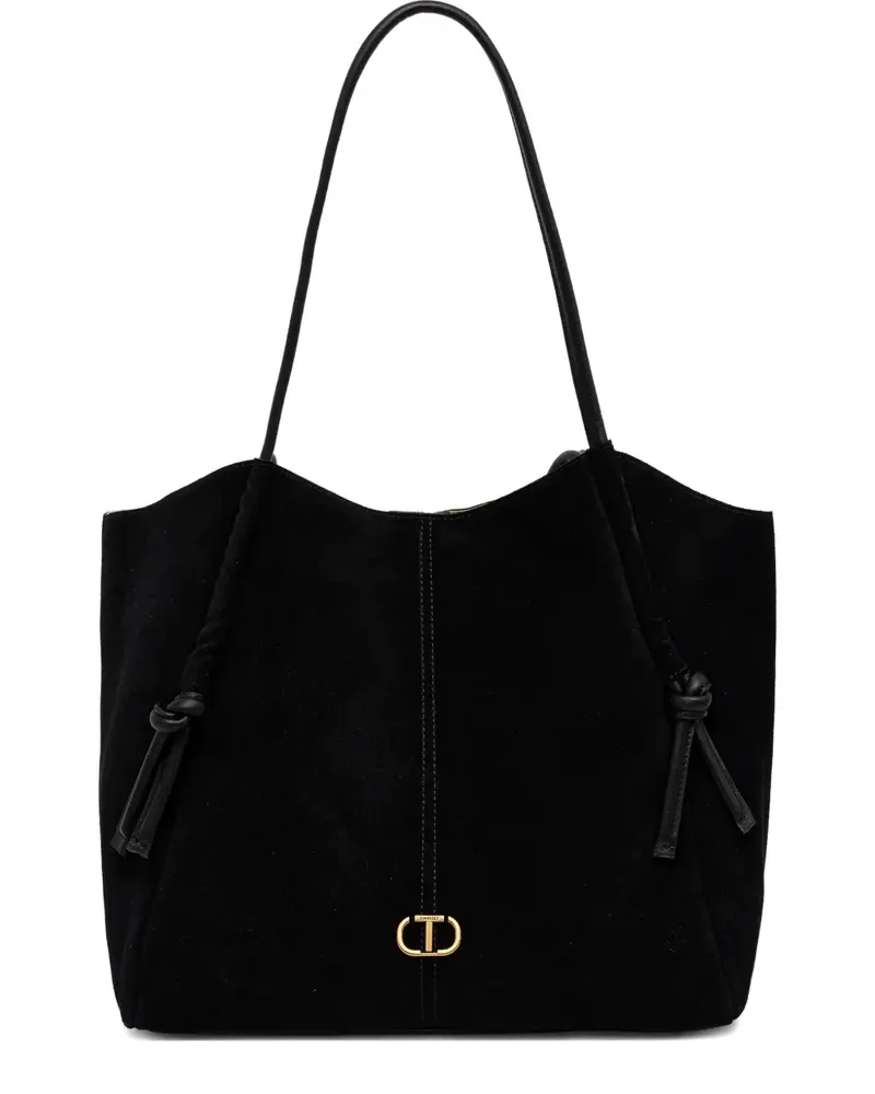 Twin-Set Shopper mit Knotendetail - Schwarz Schwarz