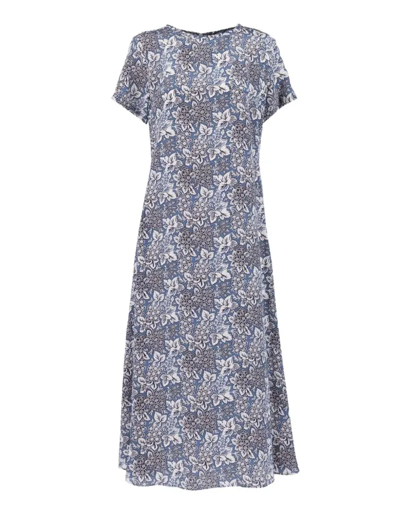 Max Mara Crespo floral-print dress - Blau Blau