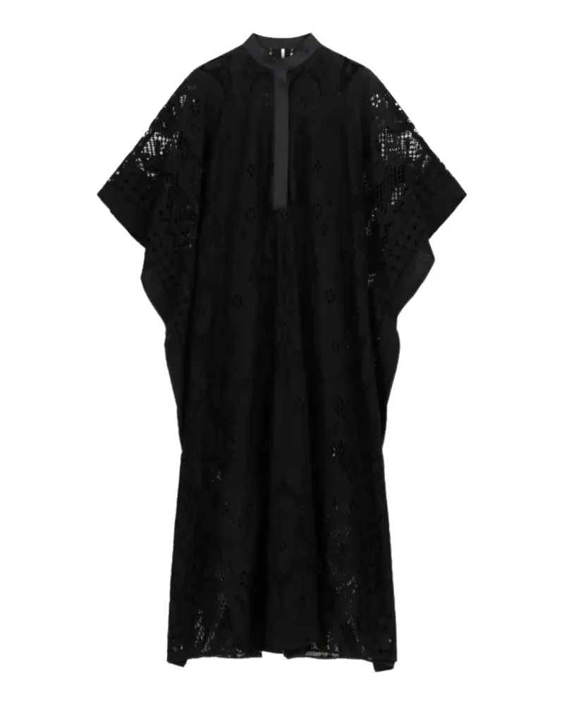 Liviana Conti Cassidy lace-knit kaftan midi dress - Schwarz Schwarz