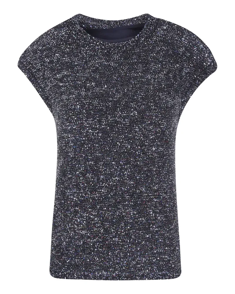 Emporio Armani Top mit Pailletten - Schwarz Schwarz