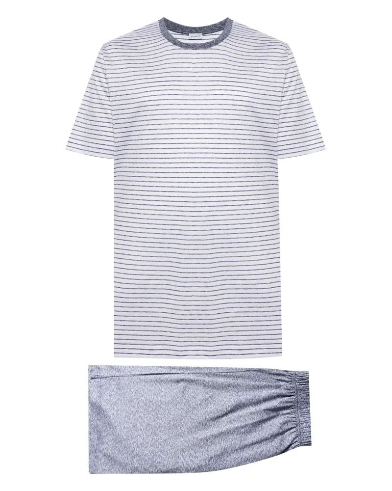 Zimmerli Gestreifter Pyjama - Blau Blau