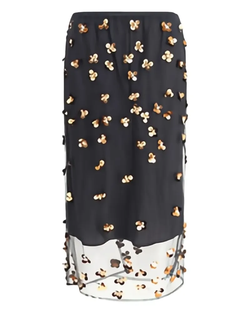 forte_forte sequin-embellished midi skirt - Schwarz Schwarz