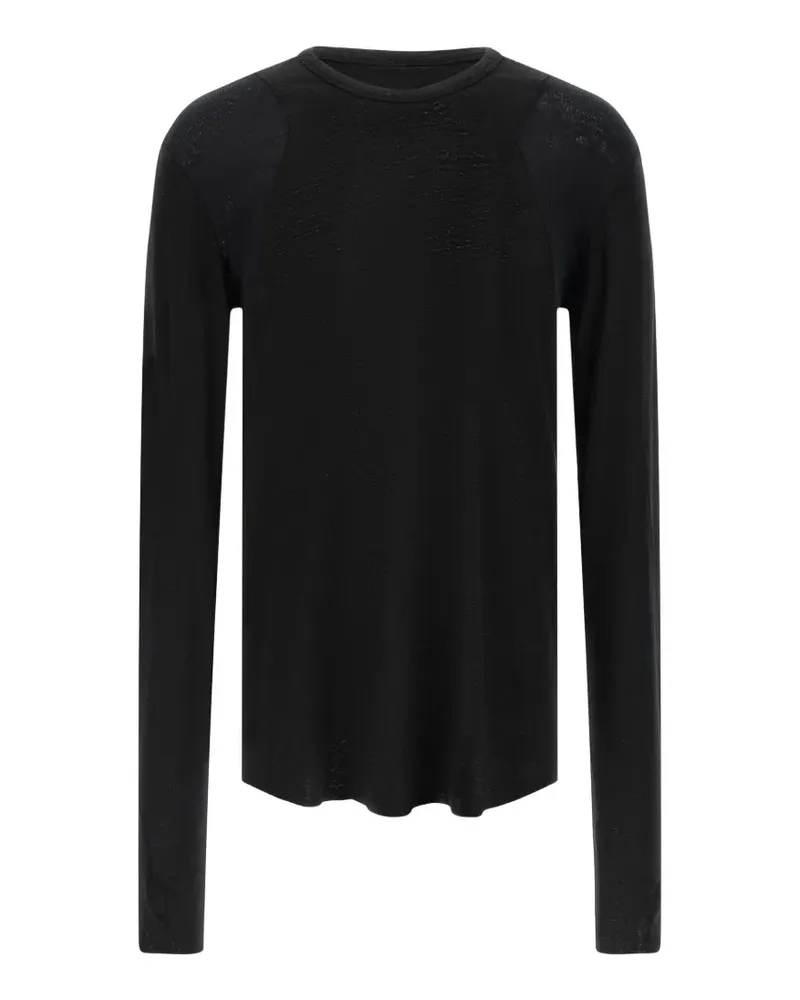 THOM KROM ribbed raw-cut T-shirt - Schwarz Schwarz