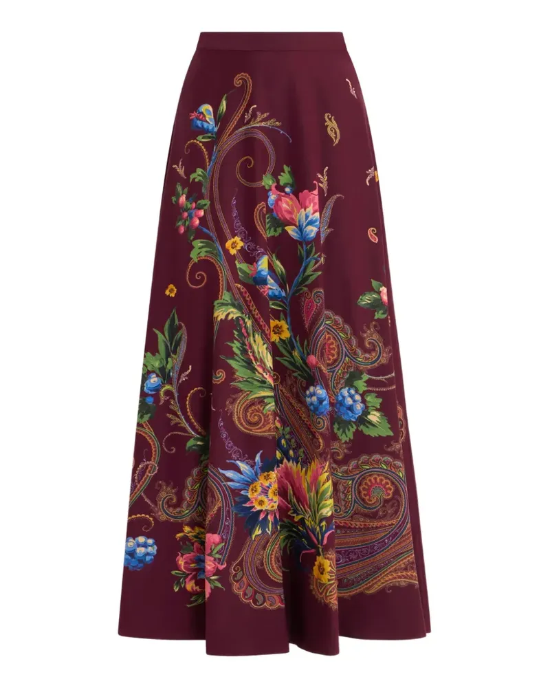 Etro Maxirock aus Seide mit Paisley-Print - Rot Rot
