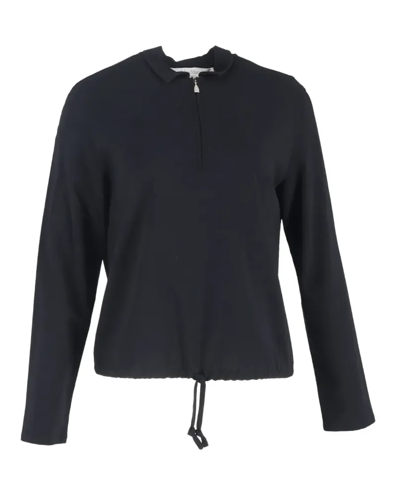 Max Mara Kordelzug-Pullover mit Reißverschluss - Schwarz Schwarz