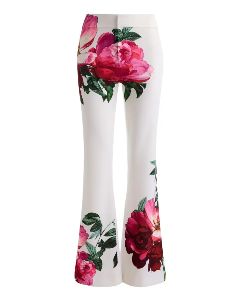 Alice + Olivia bootcut floral trousers - Weiß Weiß