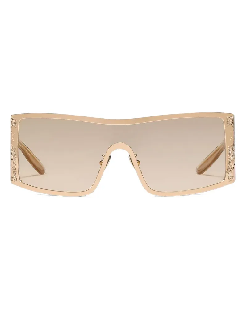 Dolce & Gabbana Oversized-Sonnenbrille mit Blumendetail - Gold Gold