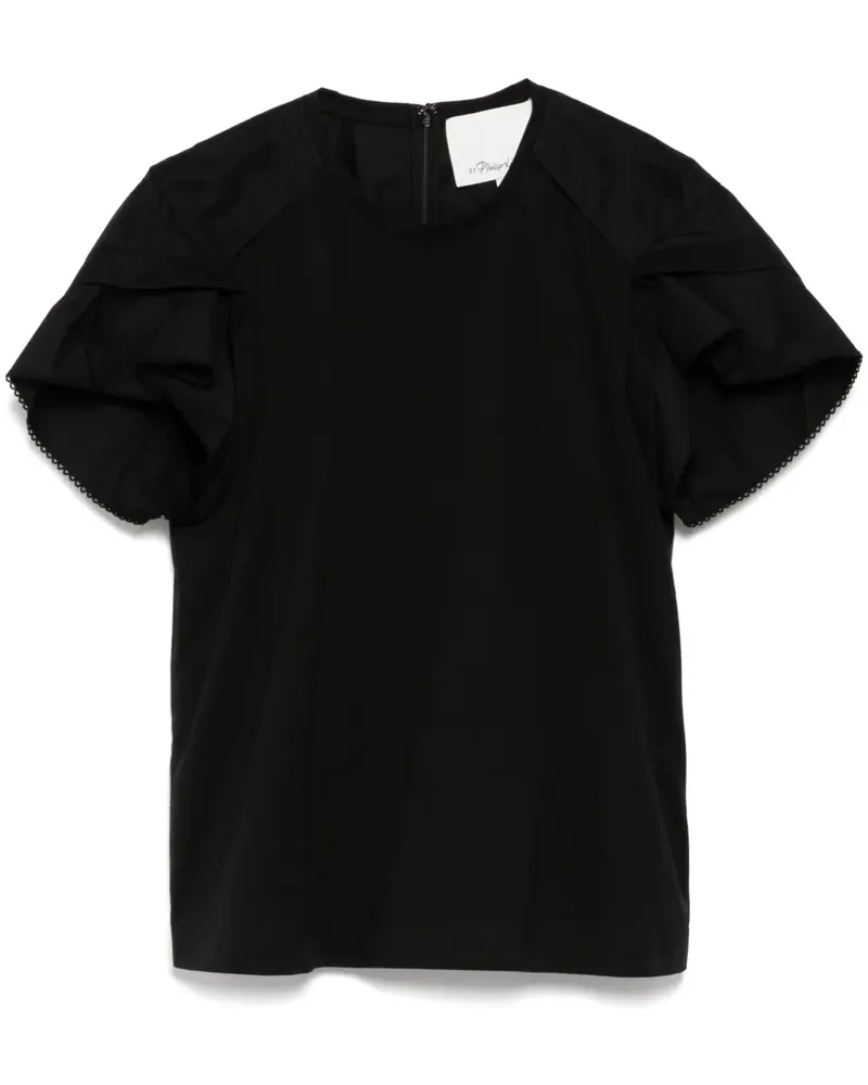 3.1 phillip lim Bluse mit Blütenärmeln - Schwarz Schwarz