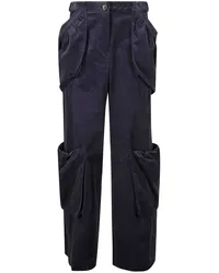 LOW CLASSIC Corduroy Bubble Cargohose Blau