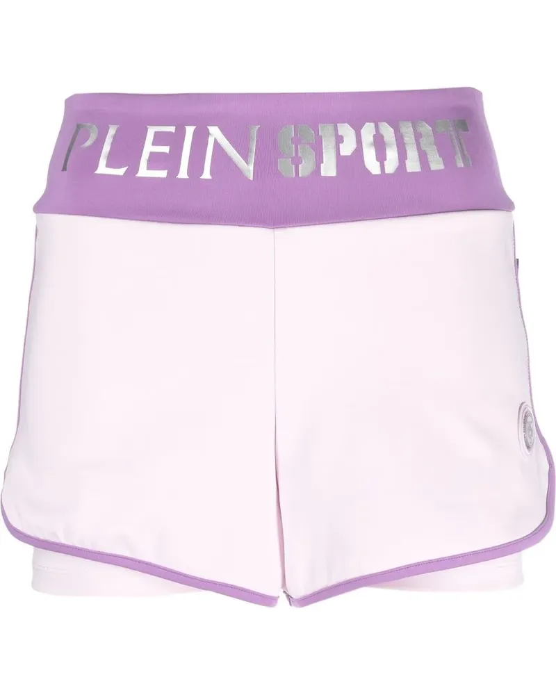 Philipp Plein Joggingshorts mit Logo-Bund - Violett Violett