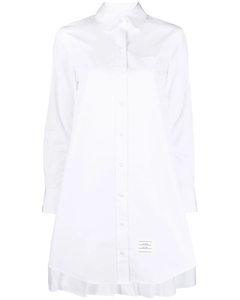 Thom Browne Hemdkleid mit Falten - Weiß Weiß