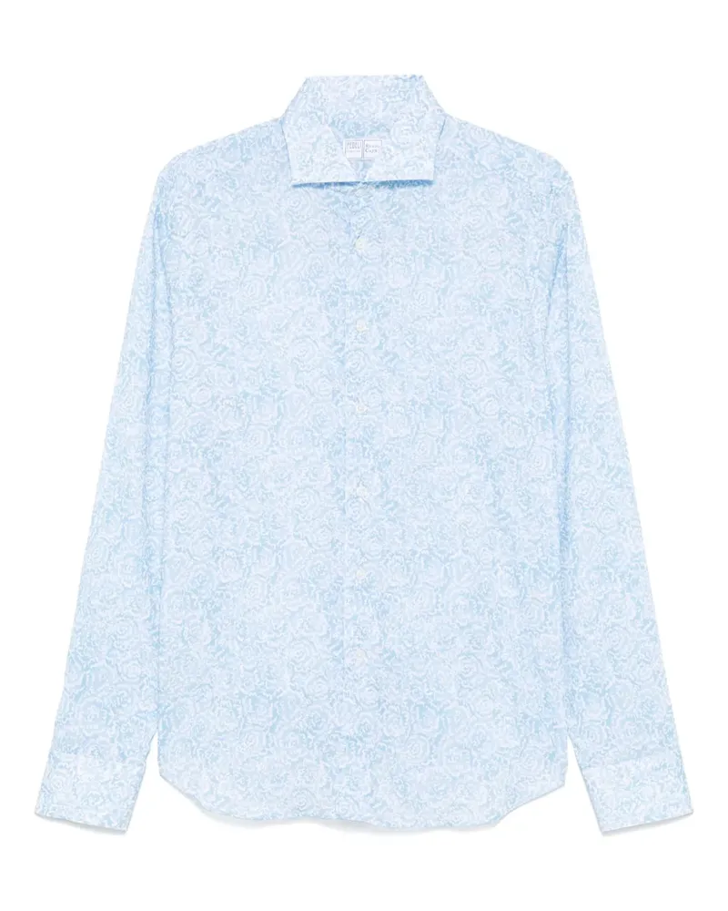 Fedeli Hemd mit Blumen-Print - Blau Blau