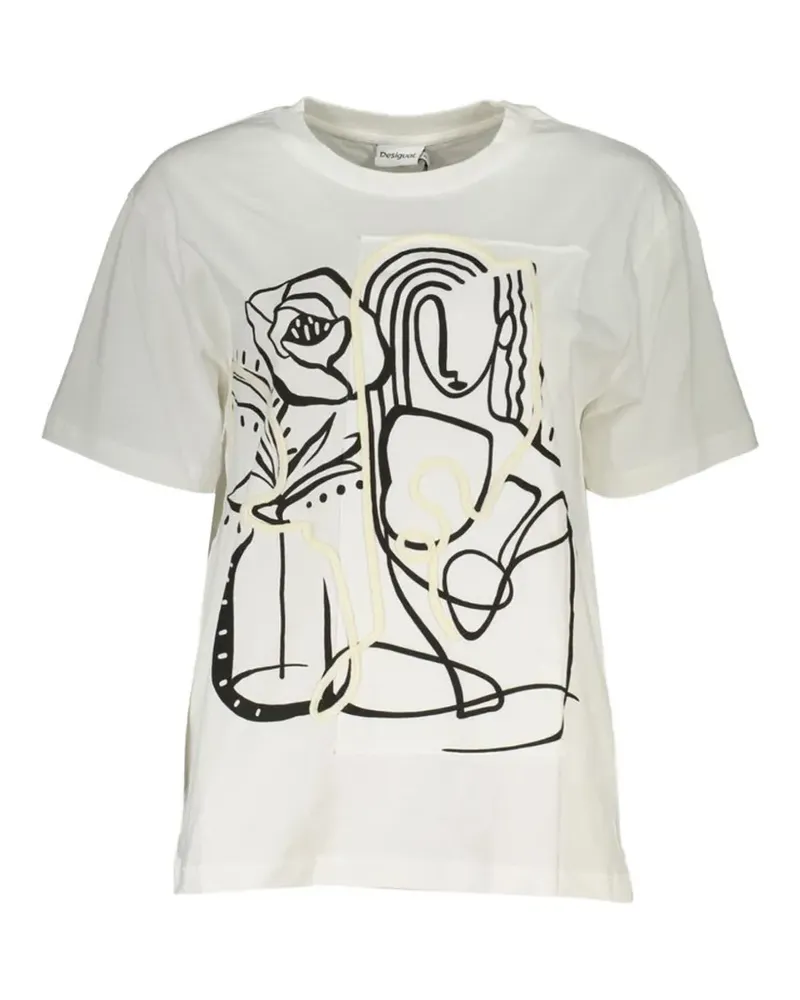 Desigual abstract-print T-shirt - Nude Nude