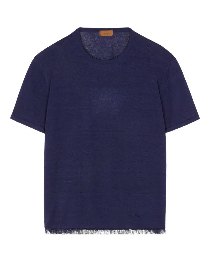 Alanui T-Shirt aus Leinen - Blau Blau