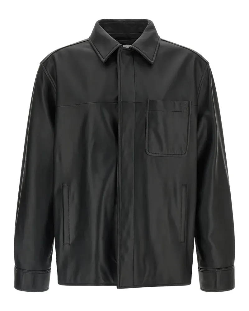 Loewe Hemdjacke aus Leder - Schwarz Schwarz