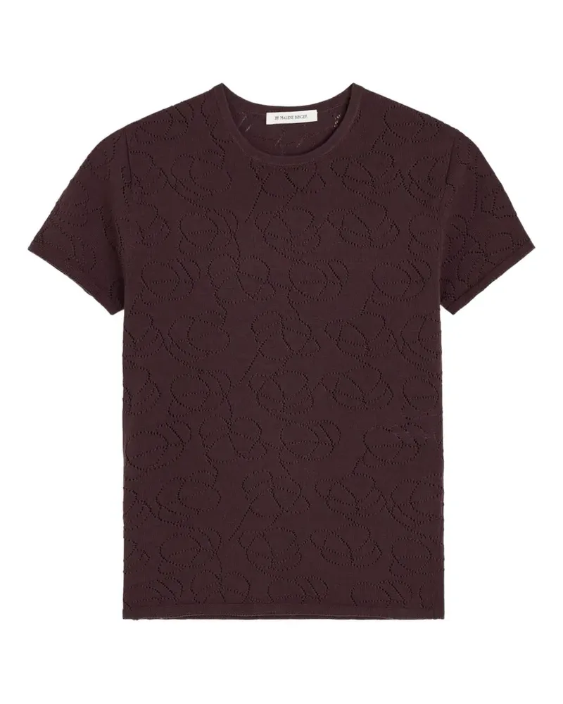 By Malene Birger T-Shirt in Pointelle-Strick - Violett Violett