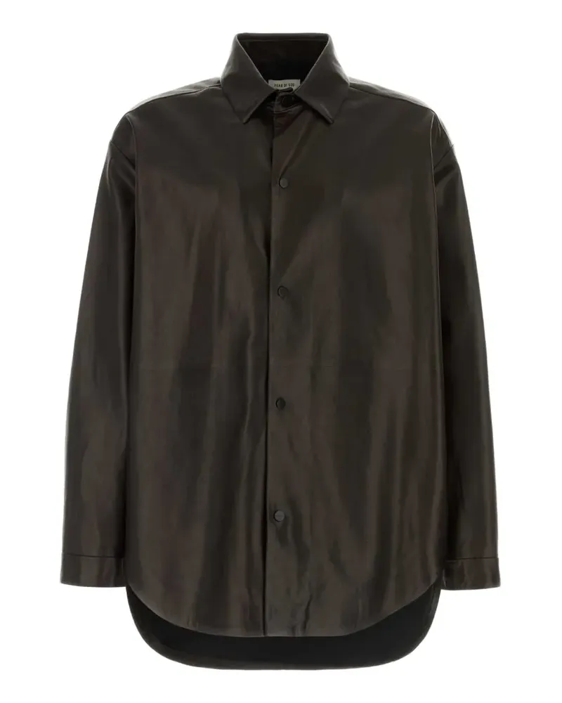 Fear of God oversized leather shirt - Braun Braun