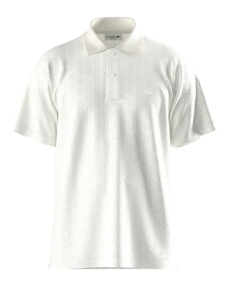 Lacoste Poloshirt mit Monogrammmuster - Weiß Weiß