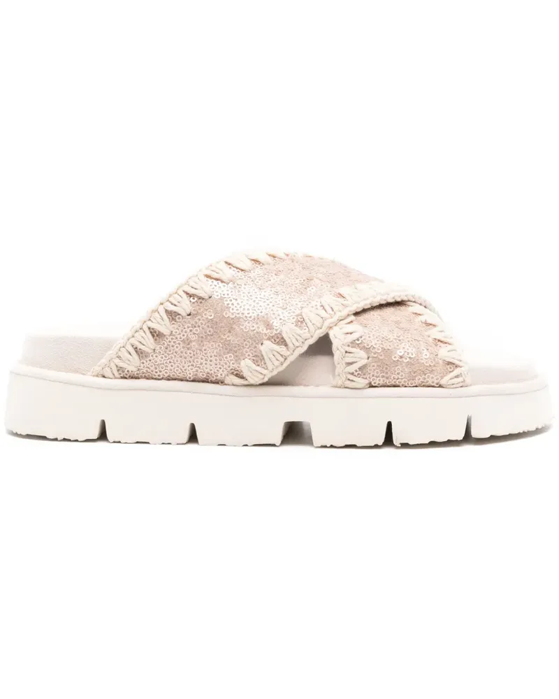 Mou Sandalen mit Pailletten - Rosa Rosa
