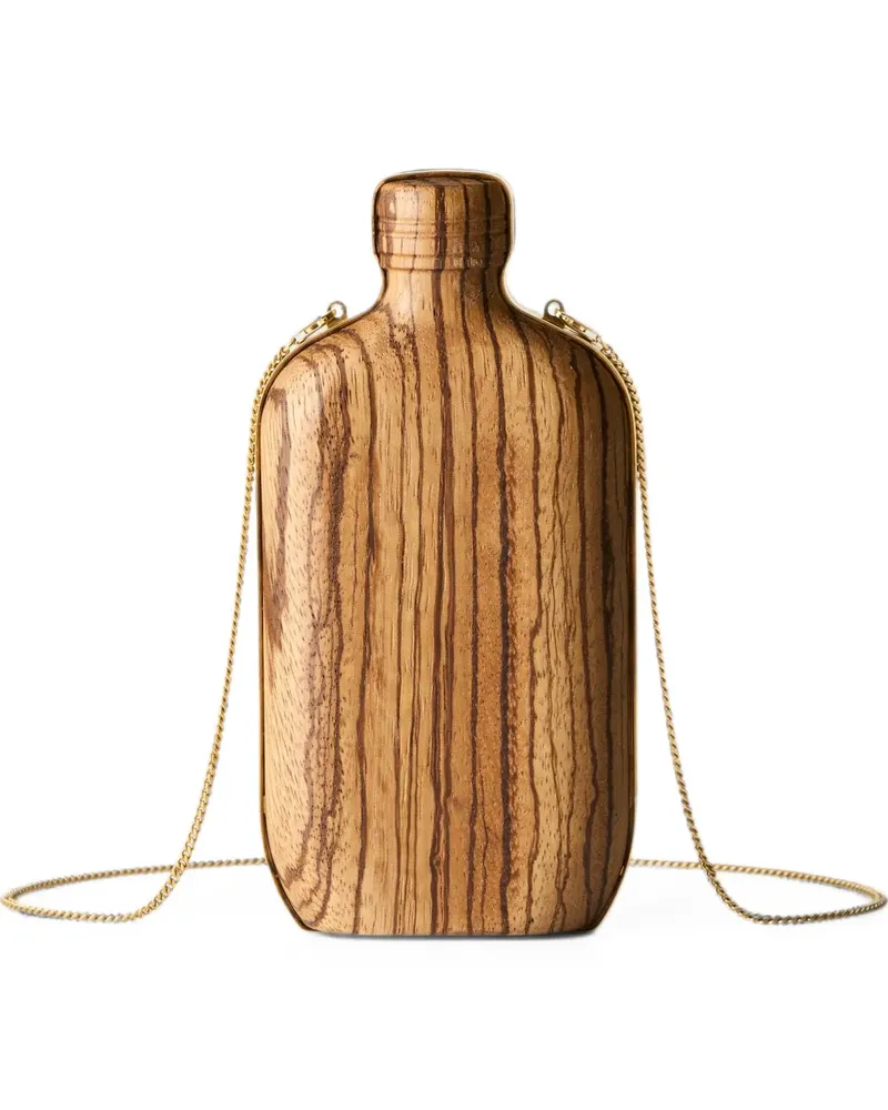 Calvin Klein bottle-shaped wood shoulder bag - Braun Braun
