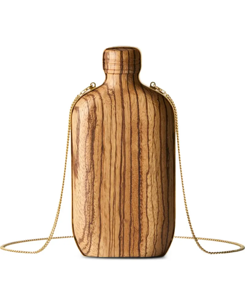 Calvin Klein bottle-shaped wood shoulder bag - Braun Braun