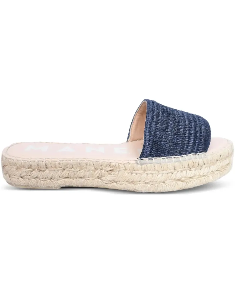 Manebí Sandalen mit gewebtem Riemen - Blau Blau