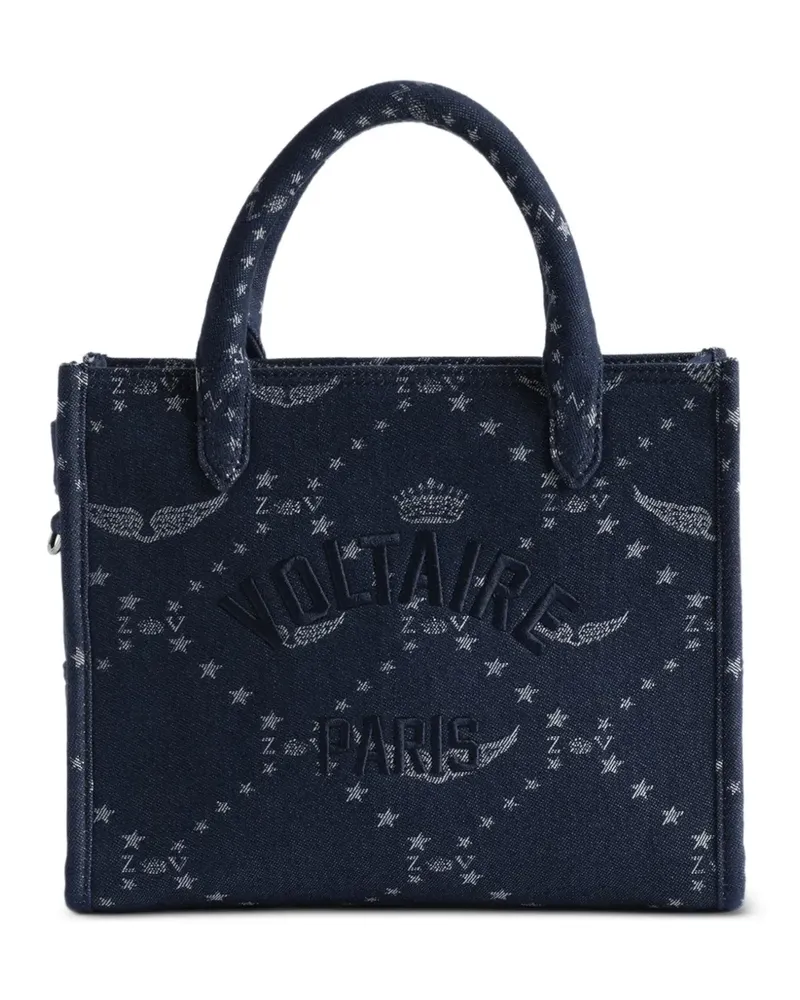 Zadig & Voltaire Angel Jeans-Tote Bag mit Monogramm - Blau Blau
