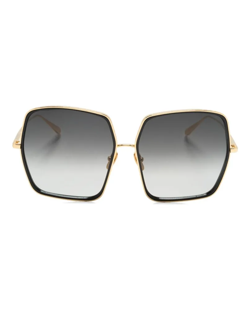 Linda Farrow Camaro Sonnenbrille mit Oversized-Gestell Gold