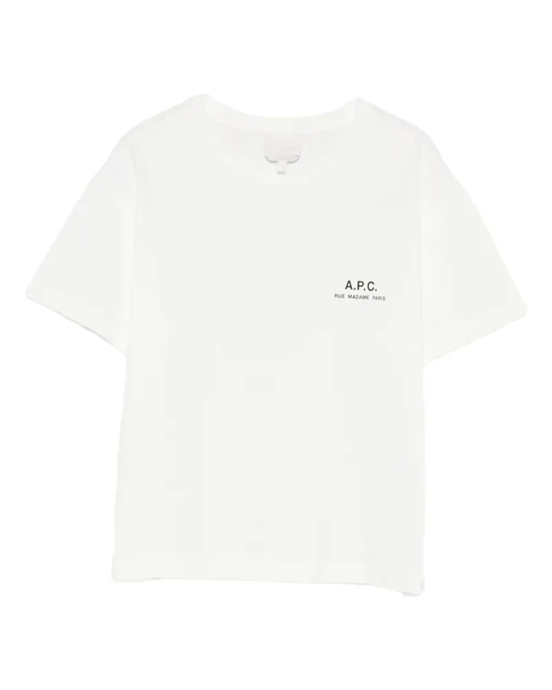 A.P.C. T-Shirt mit Logo-Print - Weiß Weiß