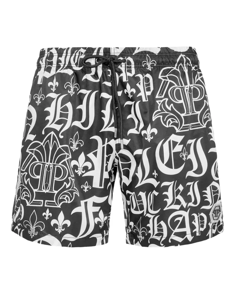 Philipp Plein Boxer Badeshorts - Schwarz Schwarz