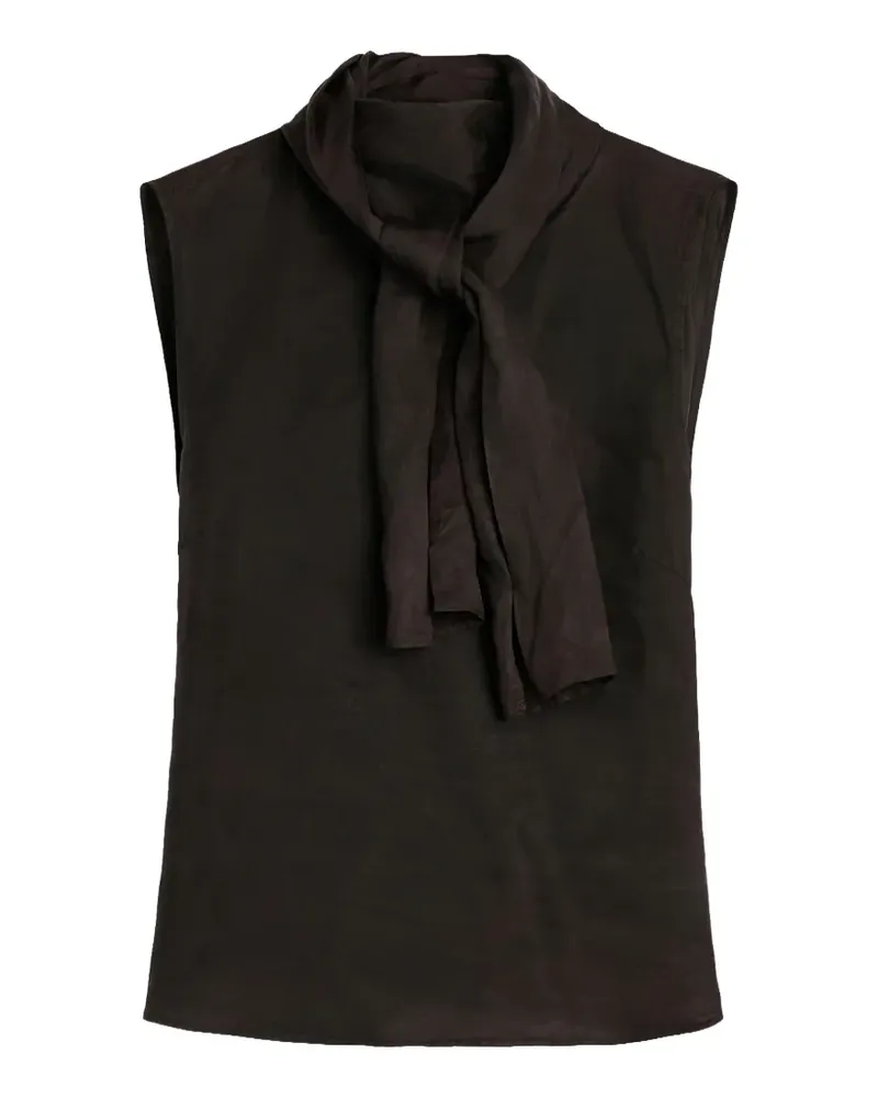 Our Legacy virtuous top root brown wax dipped cupro - Schwarz Schwarz