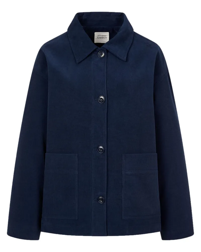 STUDIO TOMBOY Hemdjacke aus Cord mit Spreizkragen - Blau Blau