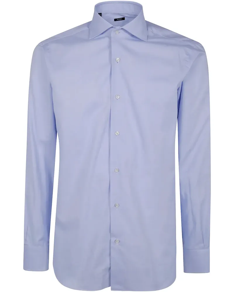 BARBA Hellblaues Hemd Blau