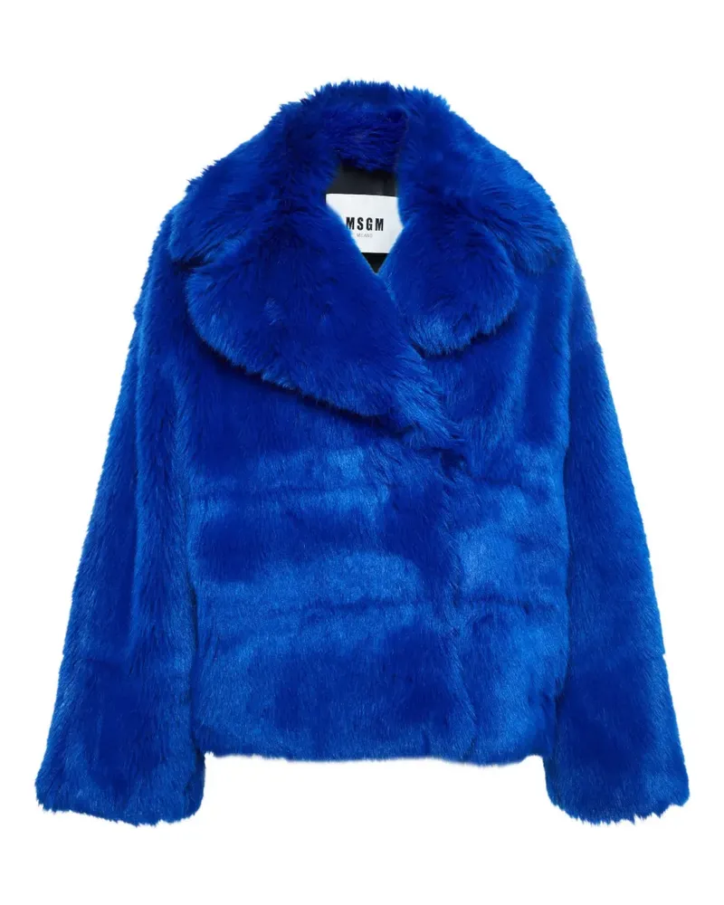 MSGM Jacke aus Faux Fur - Blau Blau