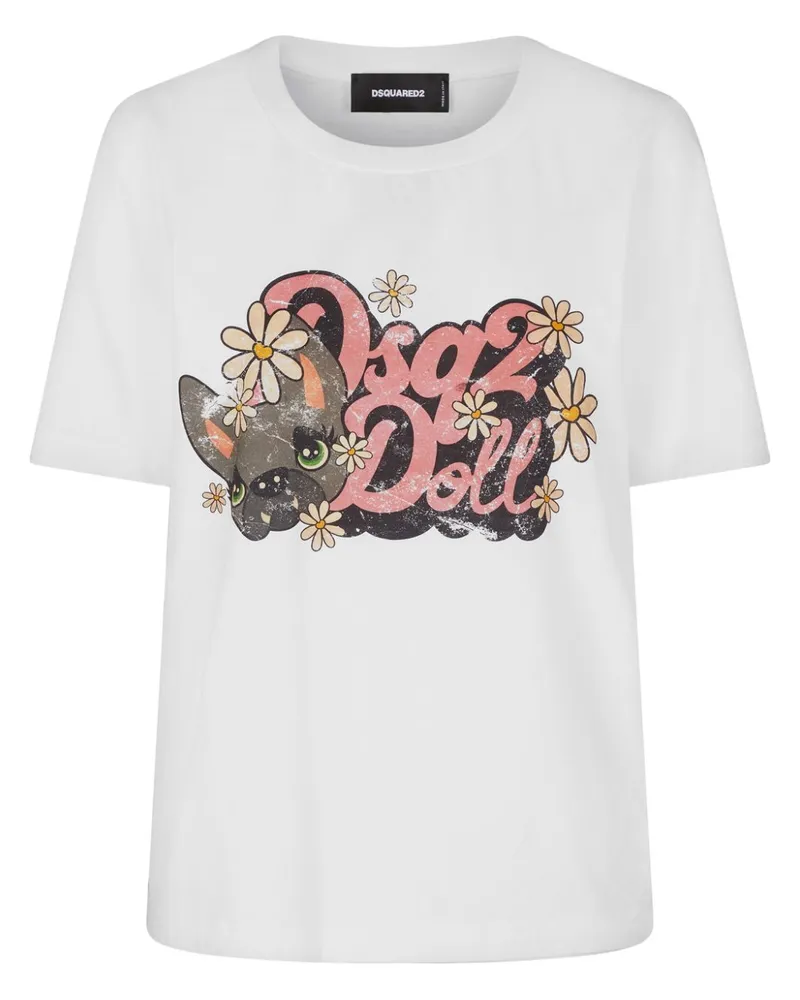Dsquared2 T-Shirt mit Logo-Print - Weiß Weiß
